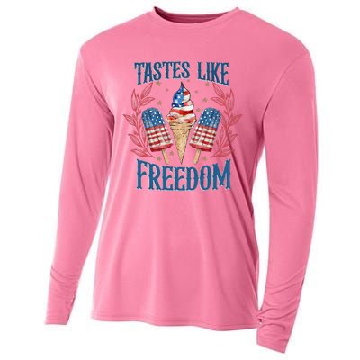 Tastes Like Freedom Happy Independence Day Cooling Performance Long Sleeve Crew