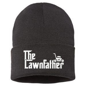 The Lawn Father Funny Lawn Mower Dad Sustainable Knit Beanie