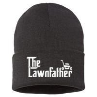 The Lawn Father Funny Lawn Mower Dad Sustainable Knit Beanie