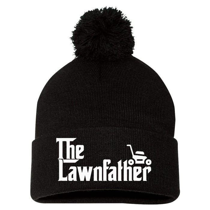 The Lawn Father Funny Lawn Mower Dad Pom Pom 12in Knit Beanie