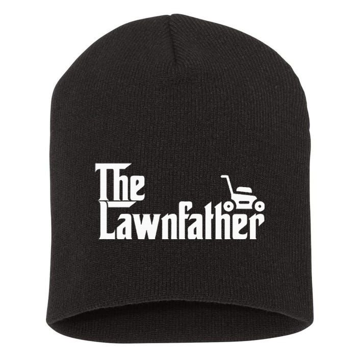 The Lawn Father Funny Lawn Mower Dad Short Acrylic Beanie