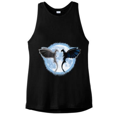 Toothless Light Fury In Space Design For Valentines Day Ladies PosiCharge Tri-Blend Wicking Tank