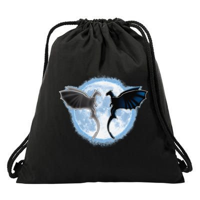Toothless Light Fury In Space Design For Valentines Day Drawstring Bag