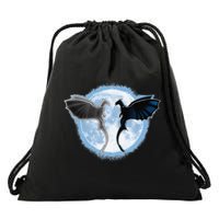 Toothless Light Fury In Space Design For Valentines Day Drawstring Bag