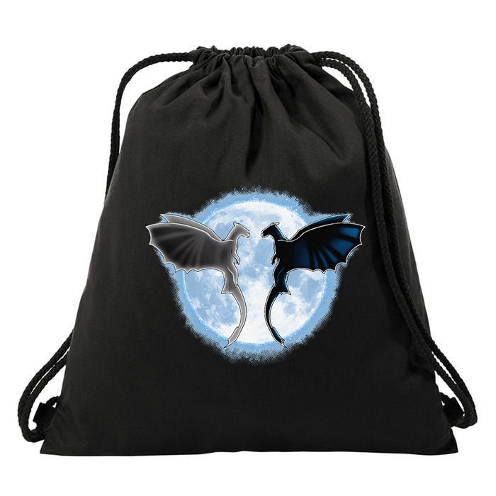 Toothless Light Fury In Space Design For Valentines Day Drawstring Bag
