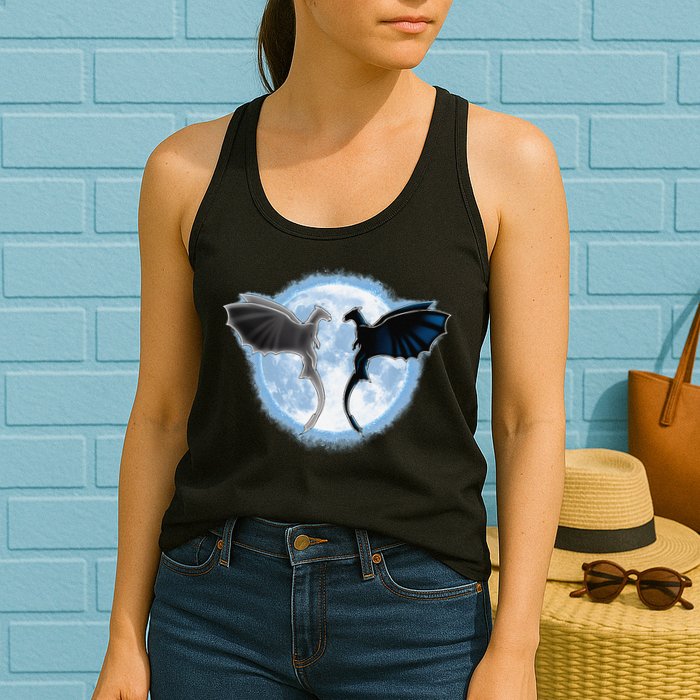 Toothless Light Fury In Space Design For Valentines Day Womens Tank Top