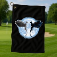Toothless Light Fury In Space Design For Valentines Day Golf Towel