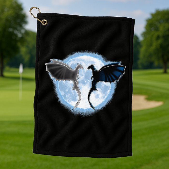 Toothless Light Fury In Space Design For Valentines Day Golf Towel
