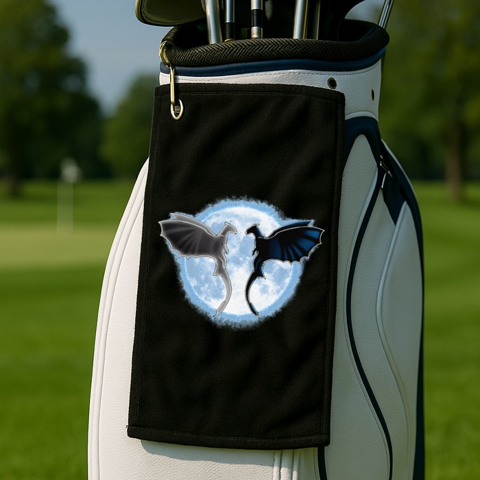 Toothless Light Fury In Space Design For Valentines Day Golf Towel