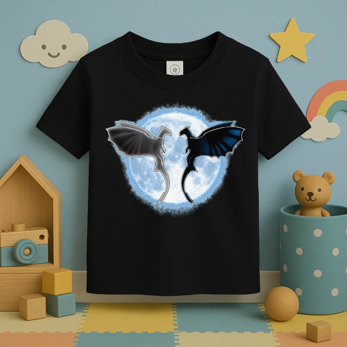 Toothless Light Fury In Space Design For Valentines Day Toddler T-Shirt