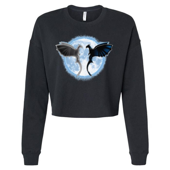 Toothless Light Fury In Space Design For Valentines Day Cropped Pullover Crew