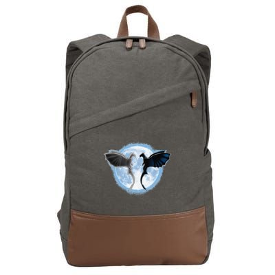 Toothless Light Fury In Space Design For Valentines Day Cotton Canvas Backpack