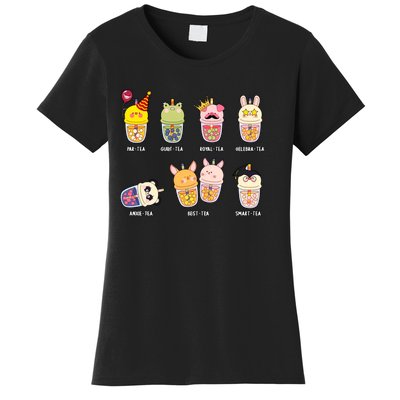 Tea Life Funny Cute Milk Tea Cup Milk Tea Lover Humorous Puns Women's T-Shirt