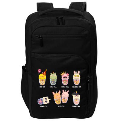 Tea Life Funny Cute Milk Tea Cup Milk Tea Lover Humorous Puns Impact Tech Backpack