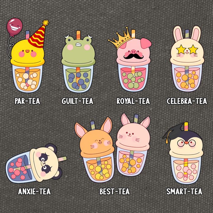 Tea Life Funny Cute Milk Tea Cup Milk Tea Lover Humorous Puns Cotton Canvas Backpack