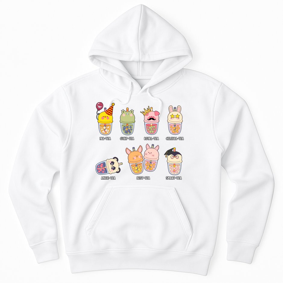 Tea Life Funny Cute Milk Tea Cup Milk Tea Lover Humorous Puns Hoodie
