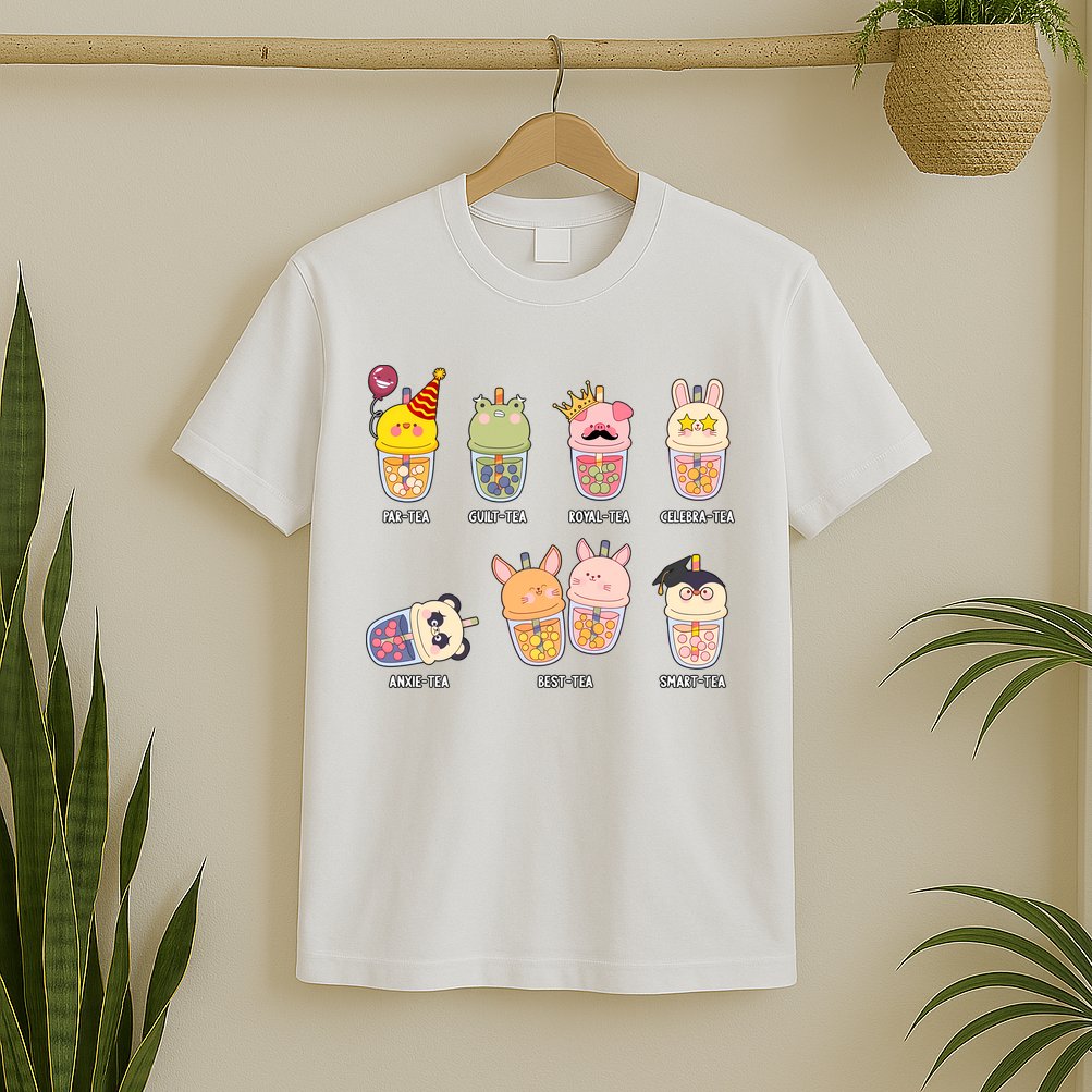 Tea Life Funny Cute Milk Tea Cup Milk Tea Lover Humorous Puns T-Shirt