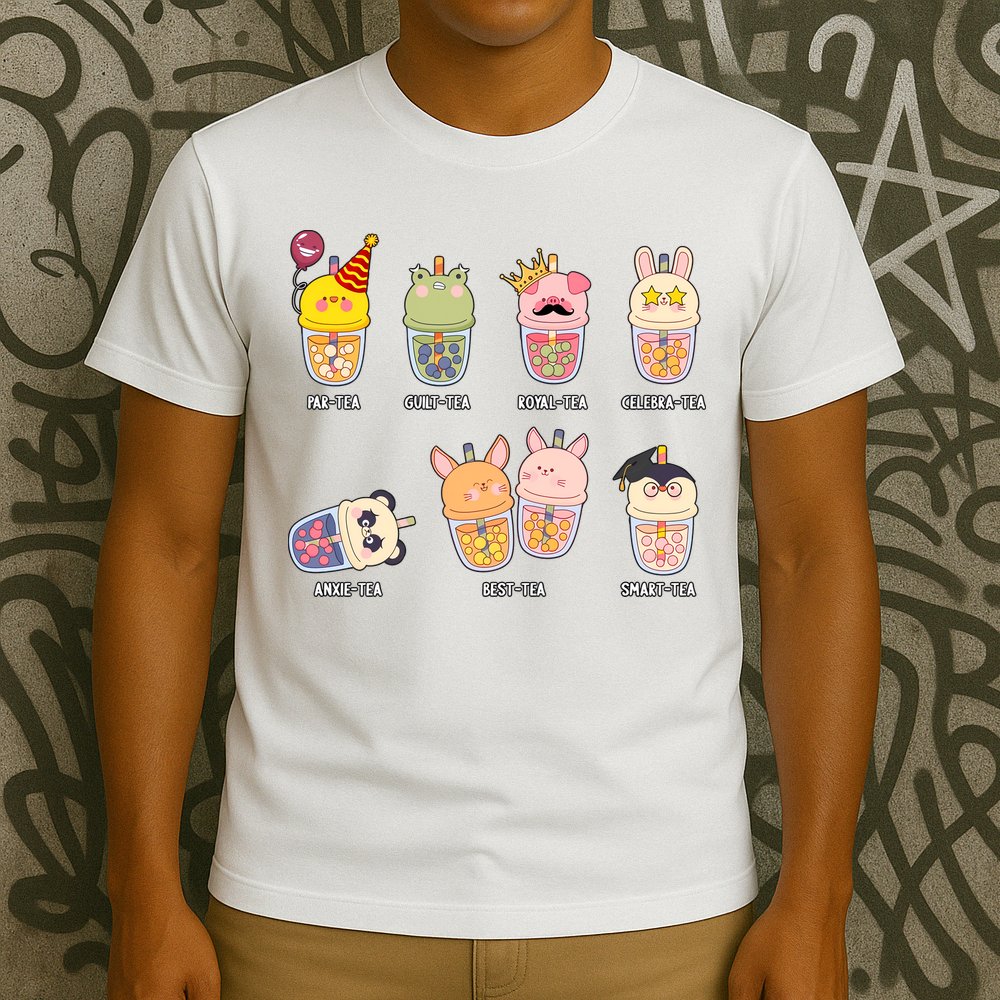 Tea Life Funny Cute Milk Tea Cup Milk Tea Lover Humorous Puns T-Shirt