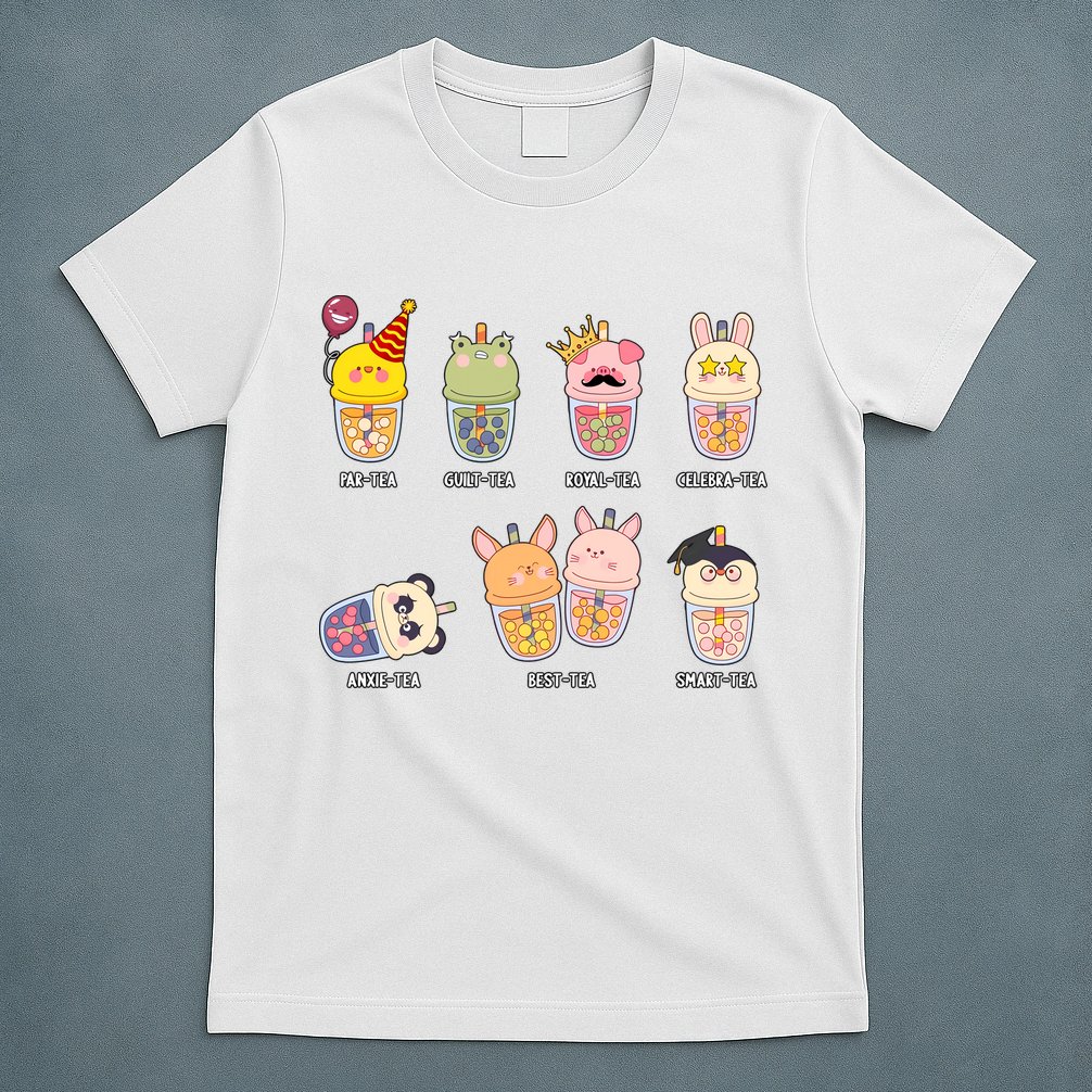 Tea Life Funny Cute Milk Tea Cup Milk Tea Lover Humorous Puns T-Shirt