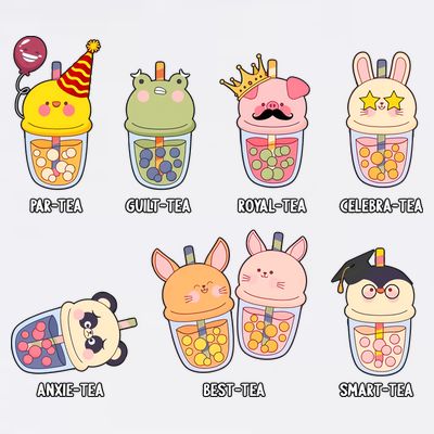 Tea Life Funny Cute Milk Tea Cup Milk Tea Lover Humorous Puns T-Shirt