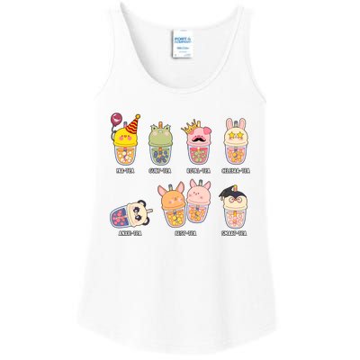 Tea Life Funny Cute Milk Tea Cup Milk Tea Lover Humorous Puns Ladies Essential Tank