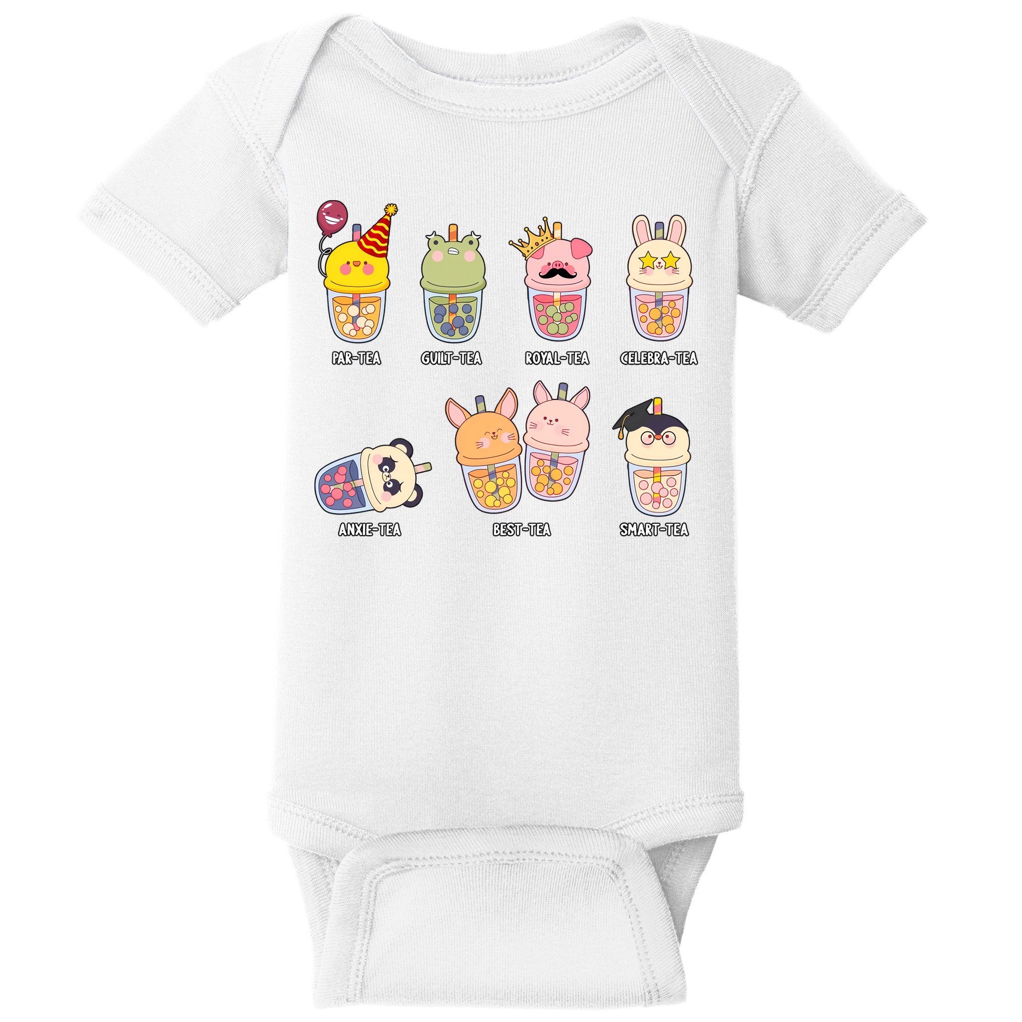 Tea Life Funny Cute Milk Tea Cup Milk Tea Lover Humorous Puns Baby Bodysuit