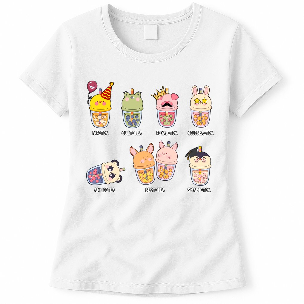 Tea Life Funny Cute Milk Tea Cup Milk Tea Lover Humorous Puns Womens T-Shirt