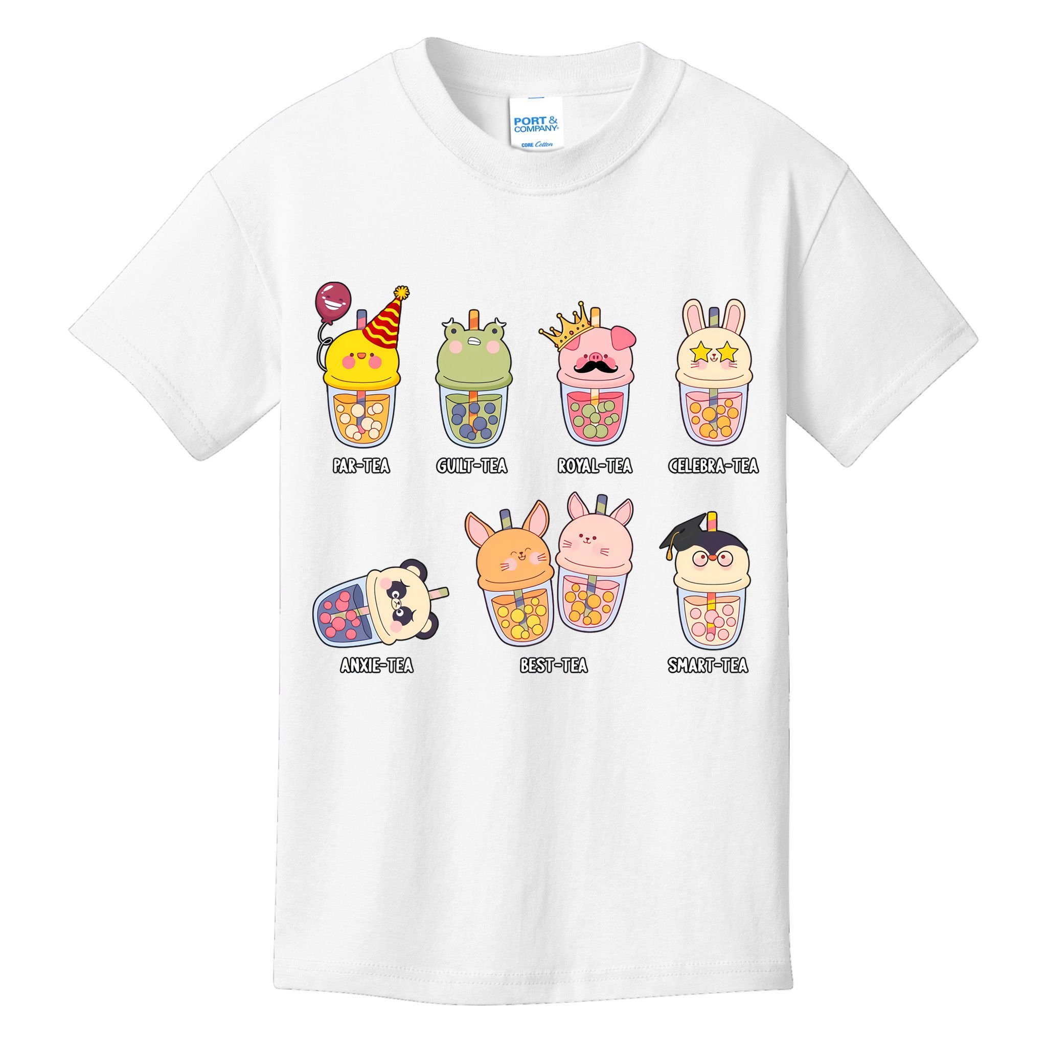 Tea Life Funny Cute Milk Tea Cup Milk Tea Lover Humorous Puns Kids T-Shirt