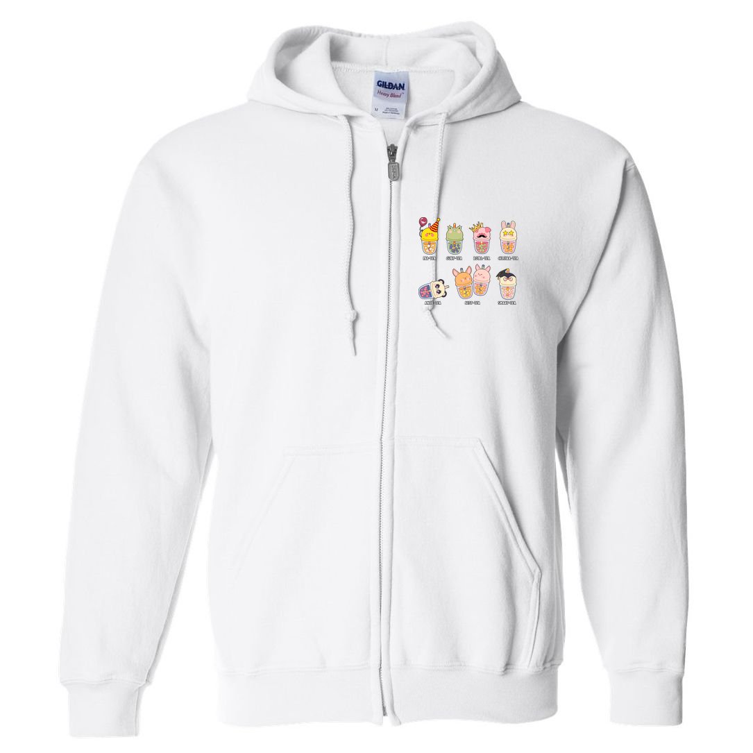 Tea Life Funny Cute Milk Tea Cup Milk Tea Lover Humorous Puns Full Zip Hoodie