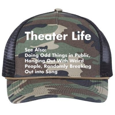 Theater Life Funny Drama Actor Actress Gifts Retro Rope Trucker Hat Cap