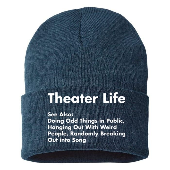 Theater Life Funny Drama Actor Actress Gifts Sustainable Knit Beanie