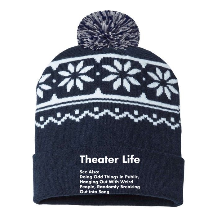 Theater Life Funny Drama Actor Actress Gifts USA-Made Snowflake Beanie