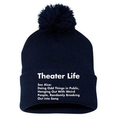 Theater Life Funny Drama Actor Actress Gifts Pom Pom 12in Knit Beanie