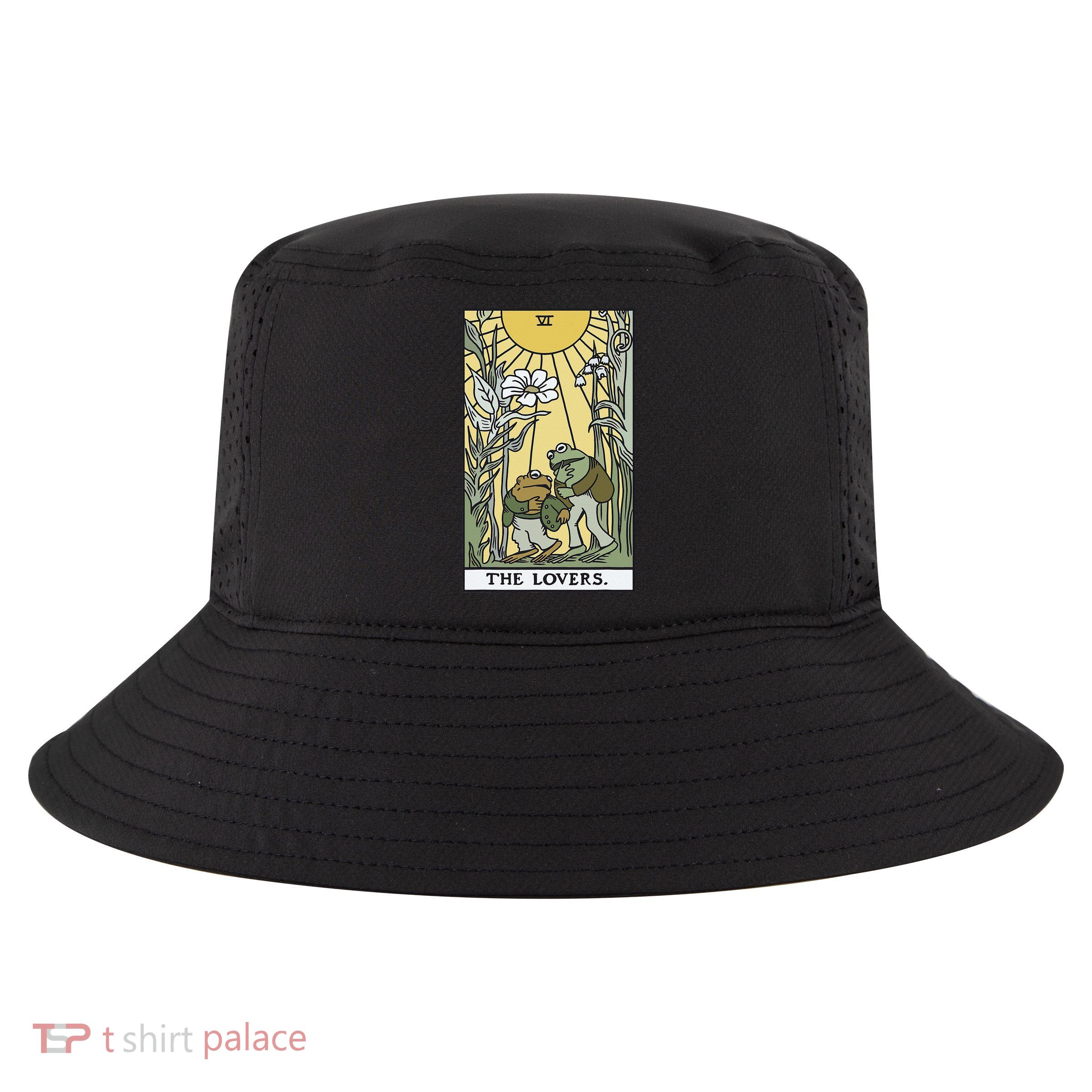 The Lovers Frog Toad Tarot Card Cottagecore Frog Lover Cool Comfort Performance Bucket Hat