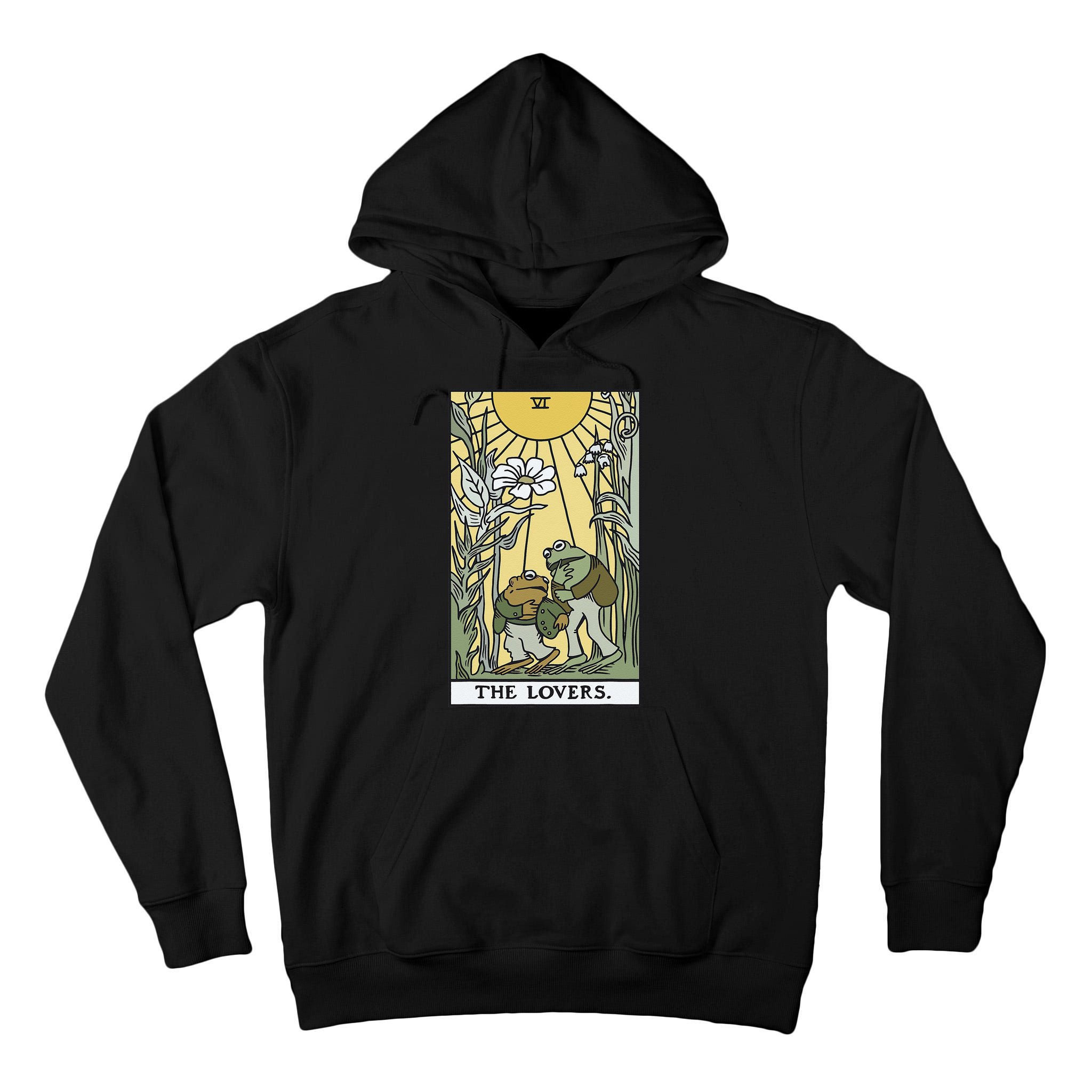 The Lovers Frog Toad Tarot Card Cottagecore Frog Lover Tall Hoodie
