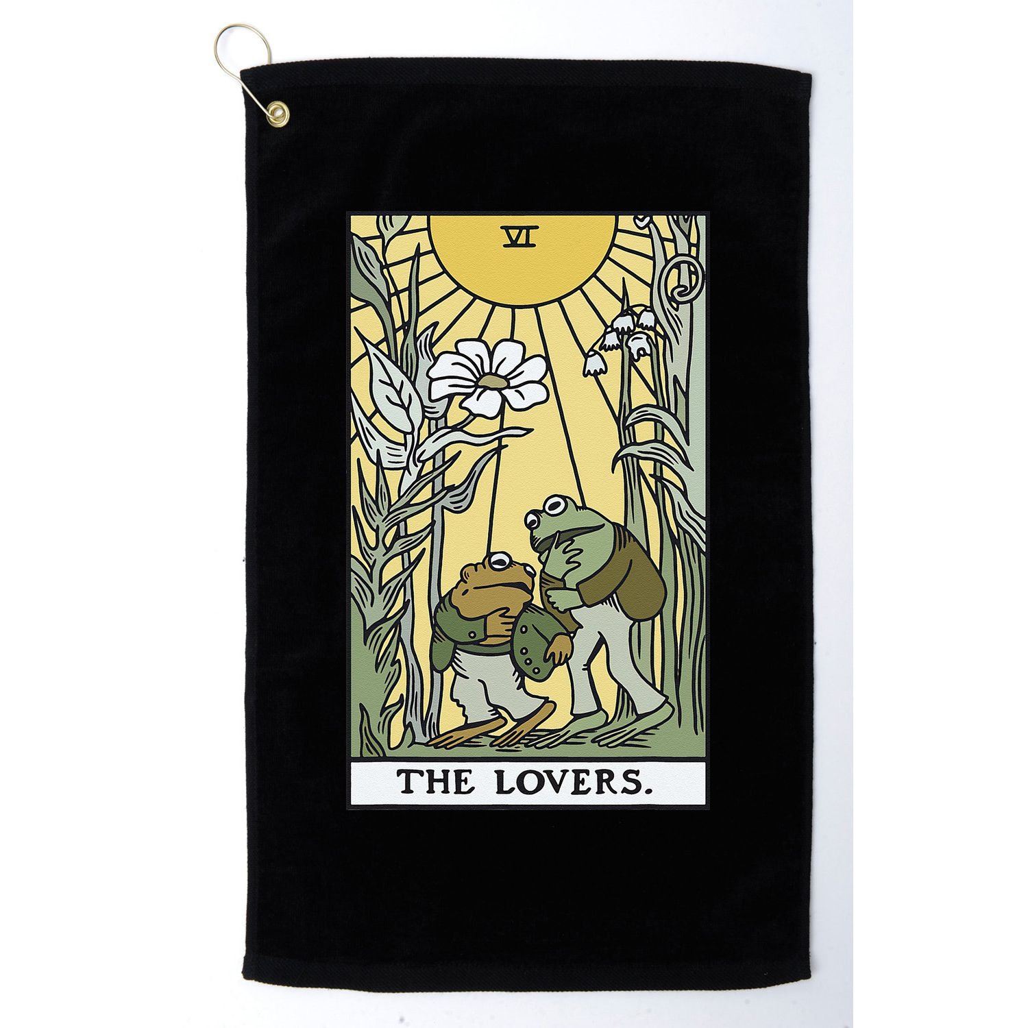 The Lovers Frog Toad Tarot Card Cottagecore Frog Lover Golf Towel
