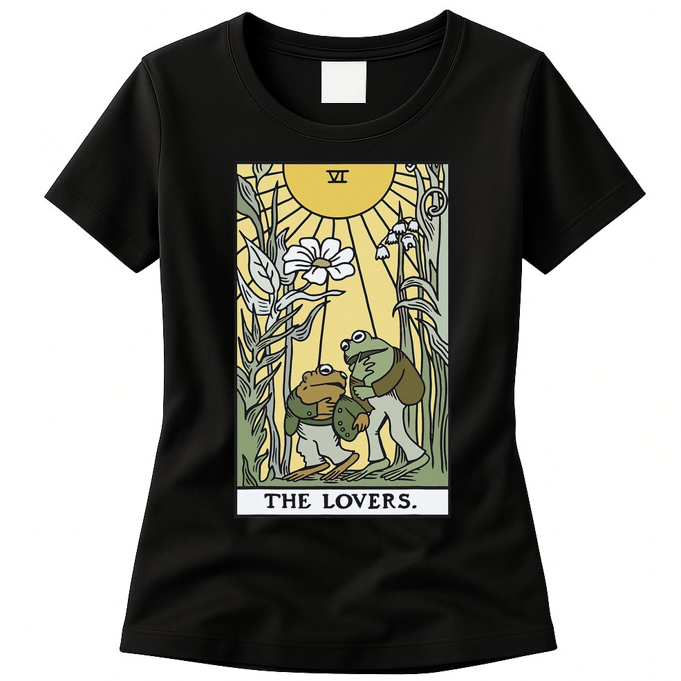 The Lovers Frog Toad Tarot Card Cottagecore Frog Lover Womens T-Shirt