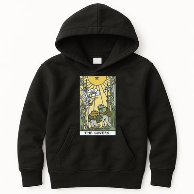 The Lovers Frog Toad Tarot Card Cottagecore Frog Lover Kids Hoodie