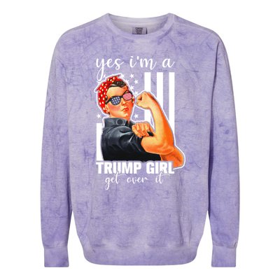 Trump Lovers Funny Gift Yes IM A Trump Get Over It Gift Colorblast Crewneck Sweatshirt