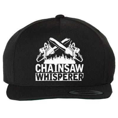 Tree Logger Funny Chainsaw Whisperer Lumberjack Wool Snapback Cap