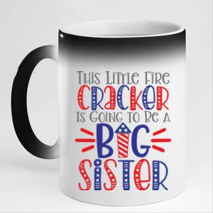 This Little Firecracker Is Going To Be A Big Sister 11oz Black Color Changing Mug