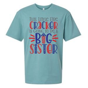 This Little Firecracker Is Going To Be A Big Sister Sueded Cloud Jersey T-Shirt