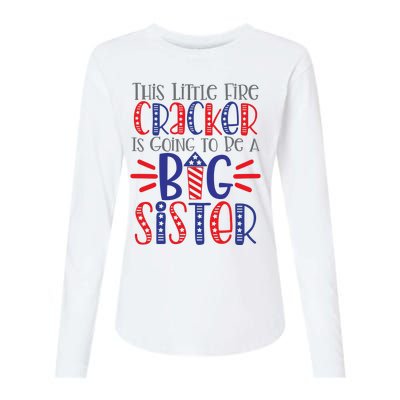 This Little Firecracker Is Going To Be A Big Sister Womens Cotton Relaxed Long Sleeve T-Shirt