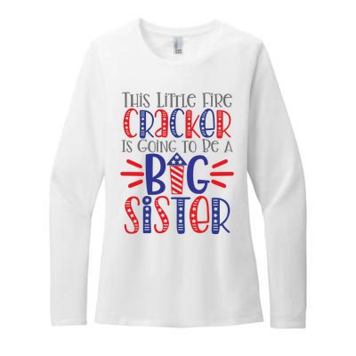 This Little Firecracker Is Going To Be A Big Sister Womens CVC Long Sleeve Shirt