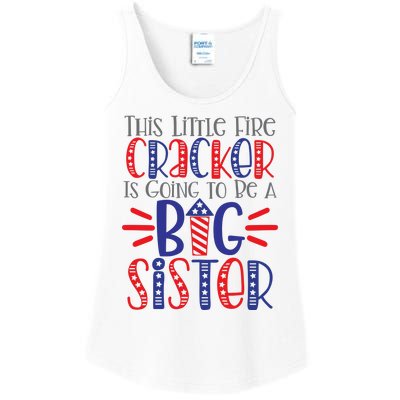 This Little Firecracker Is Going To Be A Big Sister Ladies Essential Tank