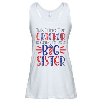 This Little Firecracker Is Going To Be A Big Sister Ladies Essential Flowy Tank