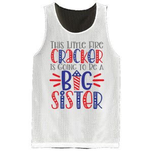 This Little Firecracker Is Going To Be A Big Sister Mesh Reversible Basketball Jersey Tank