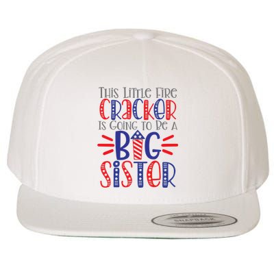 This Little Firecracker Is Going To Be A Big Sister Wool Snapback Cap