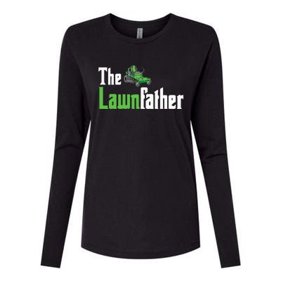 The Lawnfather Funny Lawn Mowing Womens Cotton Relaxed Long Sleeve T-Shirt