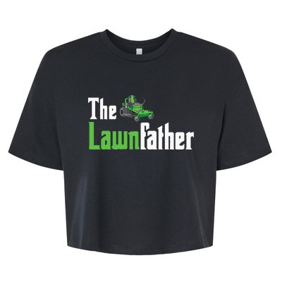 The Lawnfather Funny Lawn Mowing Bella+Canvas Jersey Crop Tee